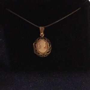 Small sterling silver cameo locket